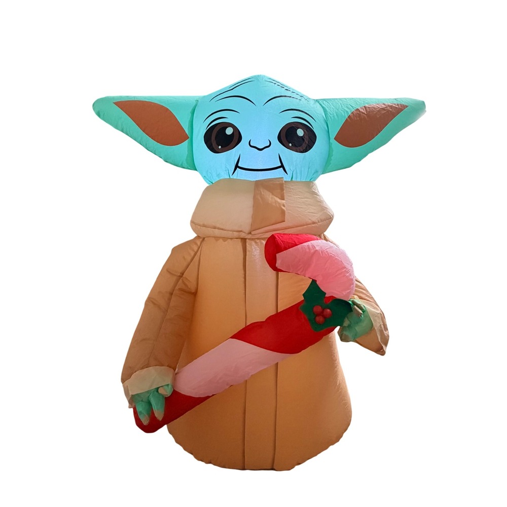 Star Wars Grogu Baby Yoda Christmas Inflatable 3.5ft Candy Cane Mandalorian